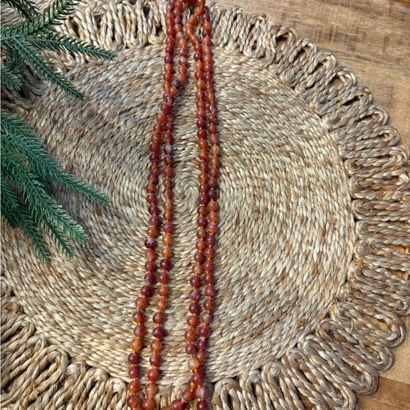 Jewelry - Elegant Beaded Necklace in Rich Red Tones